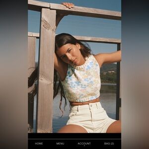 Zara Floral Jacquard  Knit Top